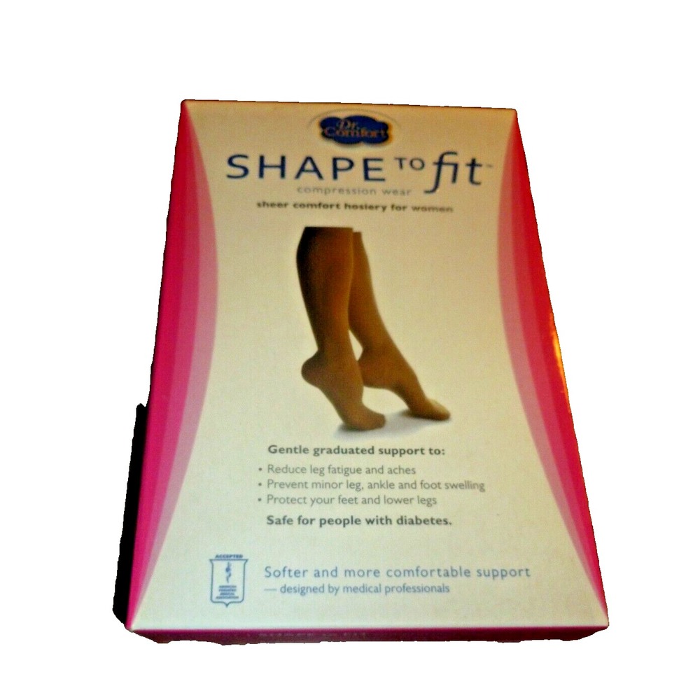 NEW Dr.Comfort Shape to Fit Compression Wear‎ Sheer Hosiery Nude Small